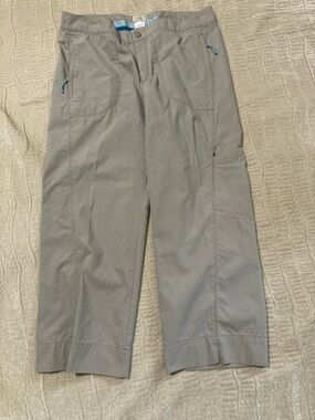 L.L. Bean Light Gray Chinos with Teal Accents